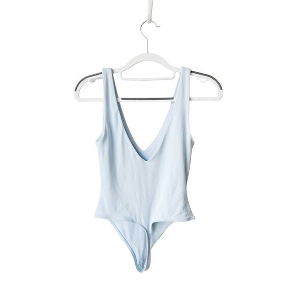 BABATON Powder Blue Contour Double V-Neck Bodysuit - Picture 2 of 2